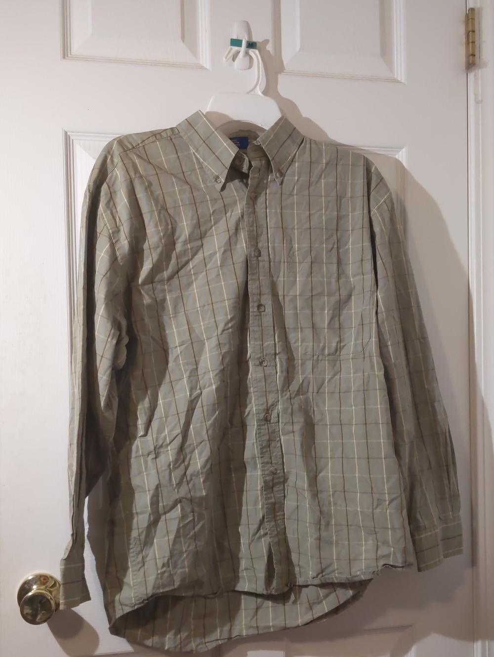 Pendleton Mens Size Medium Cotton Long sleeve Button-up Shirt - Sage Green Plaid